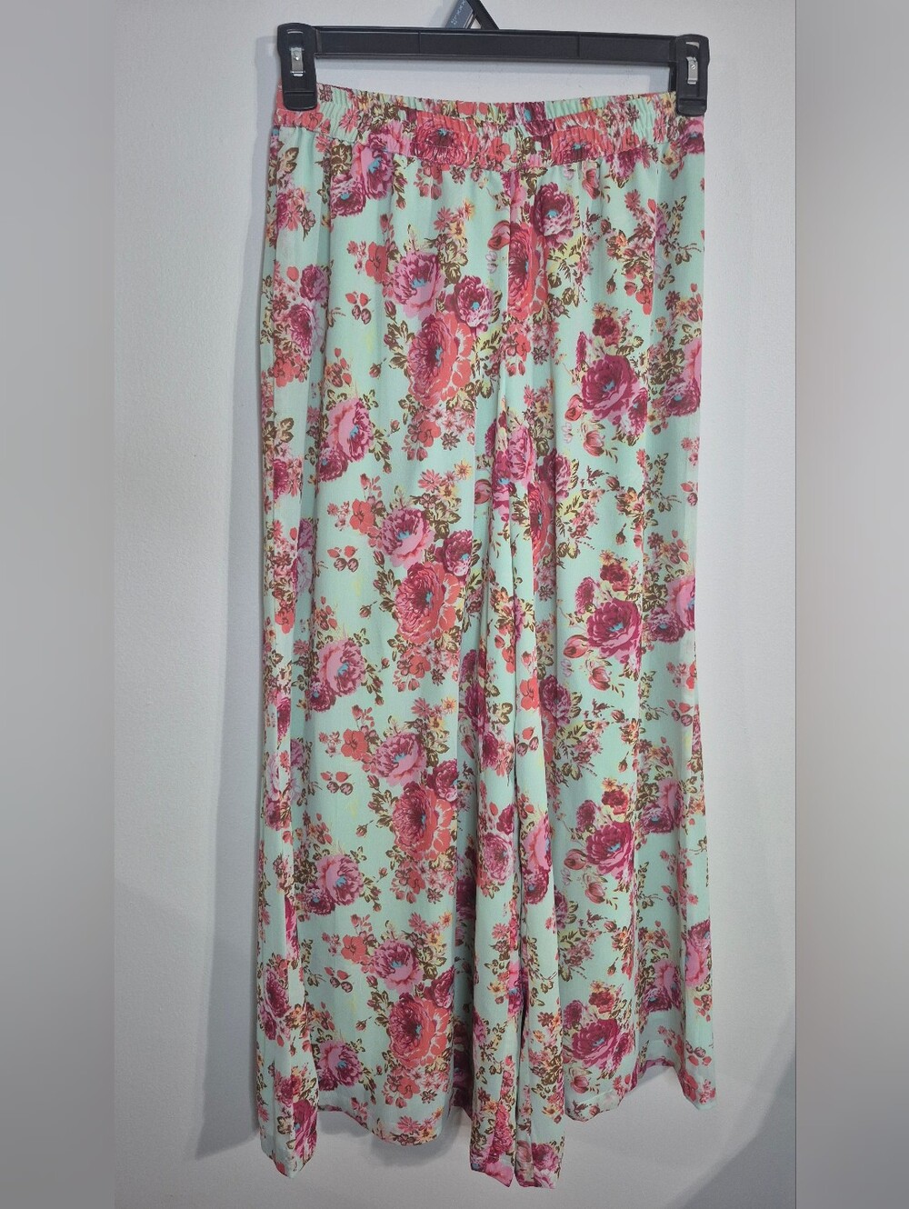 Floral Mint and Pink Wide Leg Pants